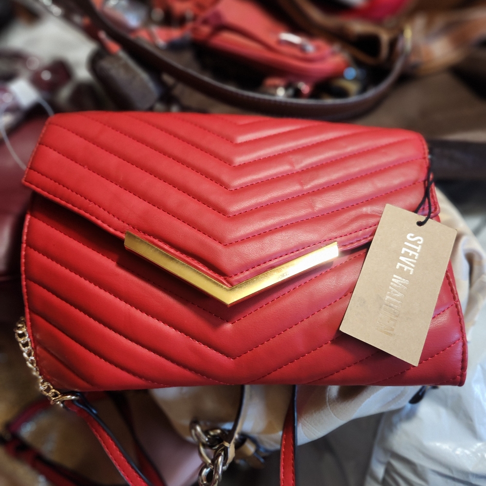 Steve Madden Red Quilted Crossbody Bag